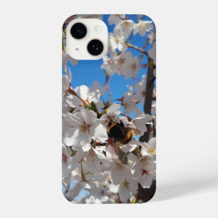 Bumblebee on wild cherry bloom iPhone 14 case