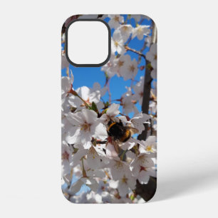 Bumblebee on wild cherry bloom iPhone 12 case