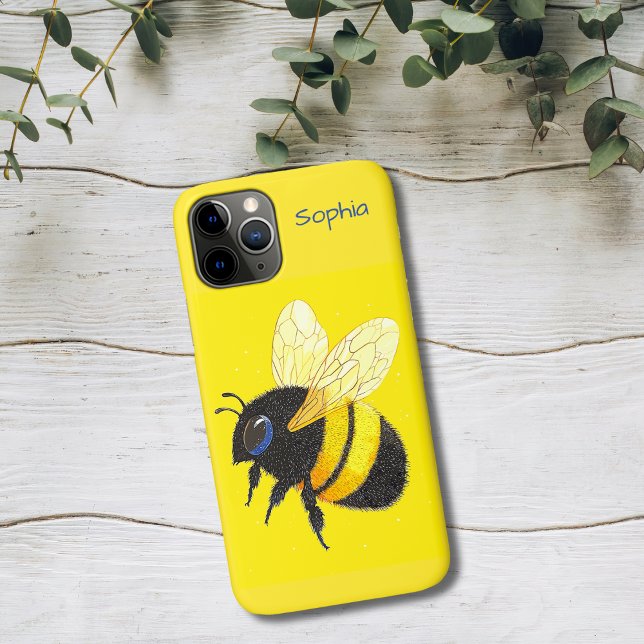 Bumblebee on Yellow Case-Mate iPhone Case (Creator Uploaded)