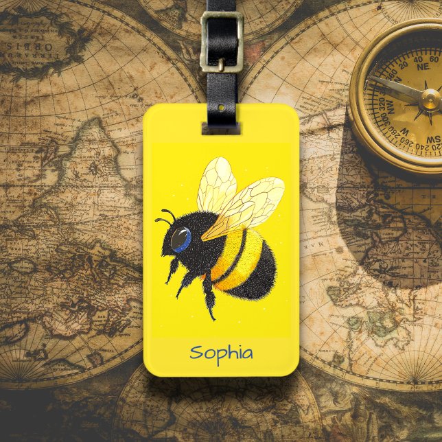 Bumblebee on Yellow Luggage Tag (Creator Uploaded)