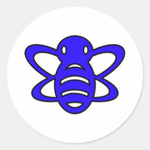 Bumblebee or Bumble Bee Honey Queen Wasp Blue Classic Round Sticker