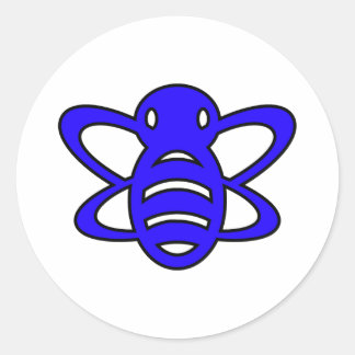 Bumblebee or Bumble Bee Honey Queen Wasp Blue Classic Round Sticker