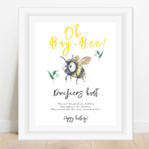 Bumblebee - Pacifier hunt game baby shower Poster