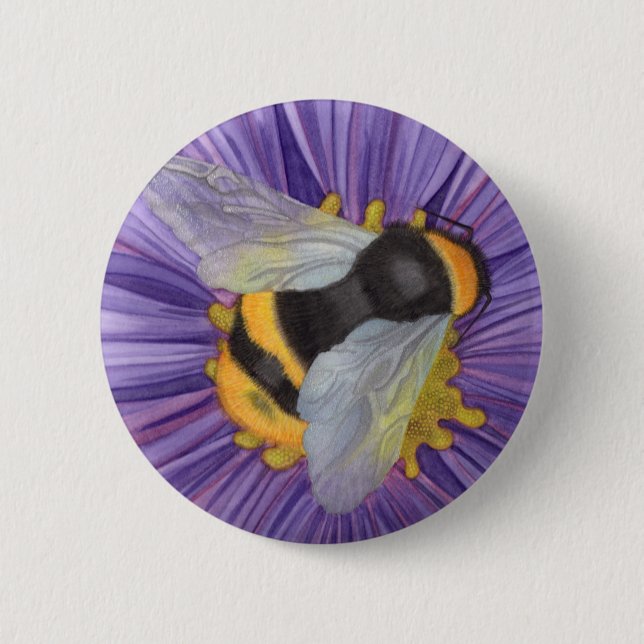 Bumblebee Pin On Button save The Bees! (Front)