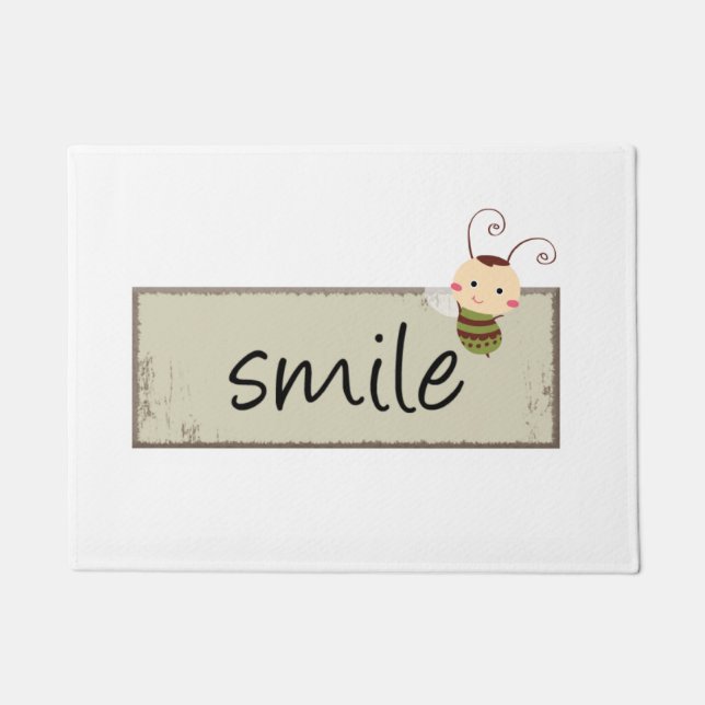 Bumblebee Smile Door Mat (Front)