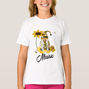 Bumblebee Sunflower Personalised Gnome T-shirt