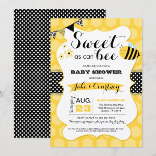 Bumblebee Sweet As Can Bee Baby Shower Invitation