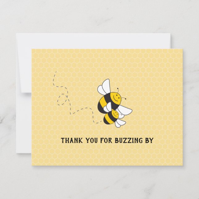 Bumblebee thank you note for baby shower (Front)