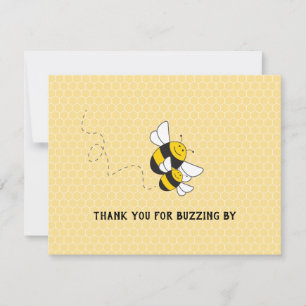 Bumblebee thank you note for baby shower