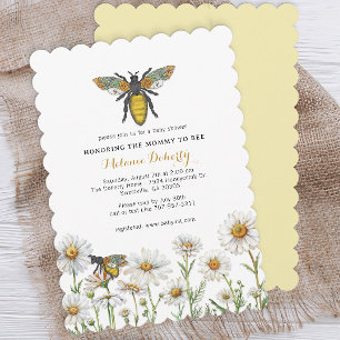 Bumblebee Wildflowers Baby Shower Invitation