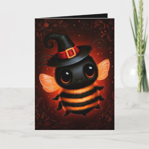 Bumblebee Witch Halloween Costume Illustration Card