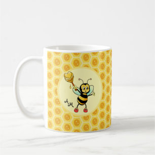 Bumblebee with Heart & Monogram Coffee Mug