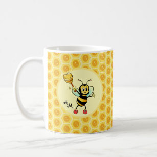Bumblebee with Heart & Monogram Coffee Mug