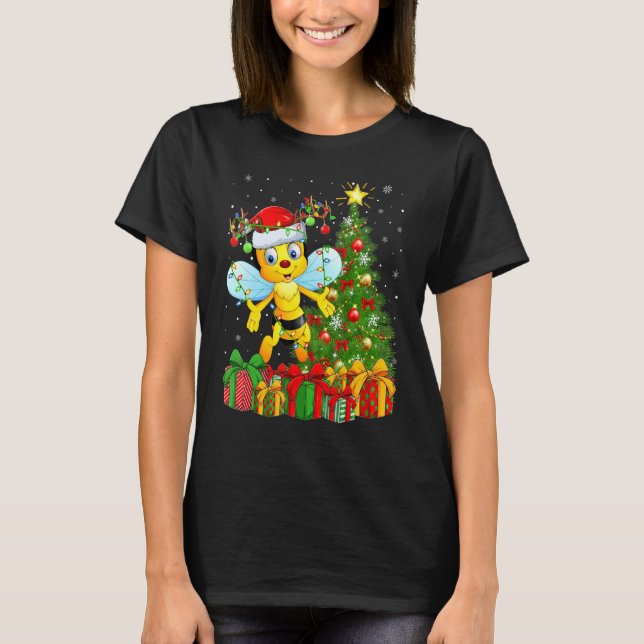 Bumblebee   Xmas Holiday Santa Bumblebee Christmas T-Shirt (Front)