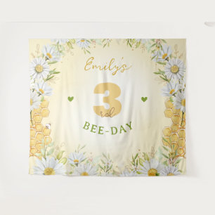 Bumblebee Yellow Kid's Girl's Birthday Party Honey Tapestry