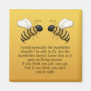 Bumblebees Encouragement Quote Magnet