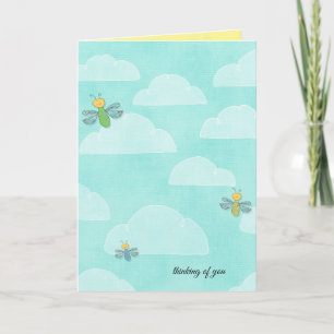 bumblebees in summer sky card
