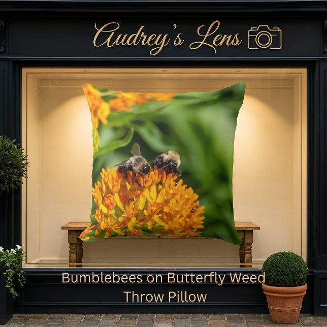 Bumblebees on Butterfly Weed Cushion (Creator Uploaded)