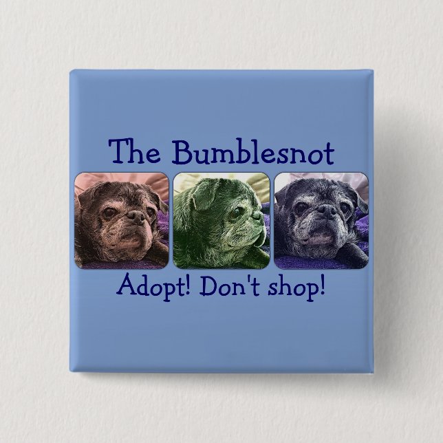 Bumblesnot button: Colour Me Bumble 15 Cm Square Badge (Front)