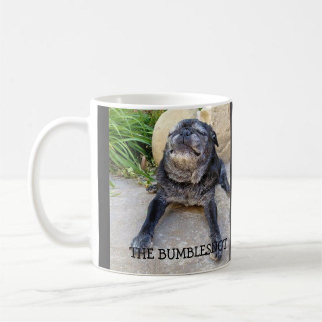 Bumblesnot: Happiness is an Adopted Pet mug (Left)
