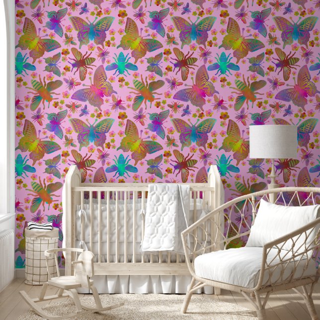 Bumbling Butterflies at Sunset Too Wallpaper (Kids)