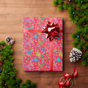 Bumbling Butterflies at Sunset Wrapping Paper