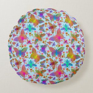 Bumbling Butterflies in Fresh Air DC Round Cushion