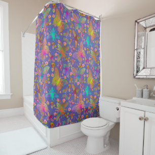 Bumbling Butterflies in Stormy Skies Shower Curtain