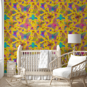 Bumbling Butterflies in Summer Wallpaper