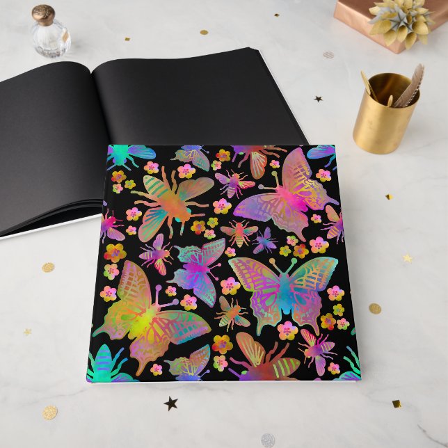 Bumbling Butterflies on Pitch Guest Book (Front Open)