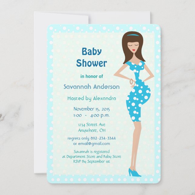 Bump Baby Boy Shower Invitations (Front)