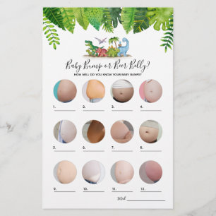 Bump or Beer Belly Dinosaur Baby Shower Game