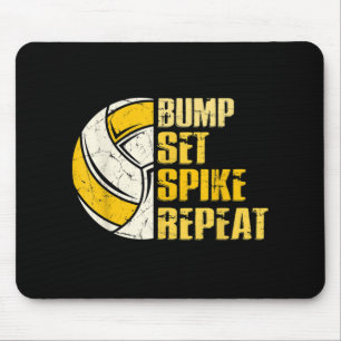 Bump Set Spike Repeat Volleyball Fun  Mouse Mat