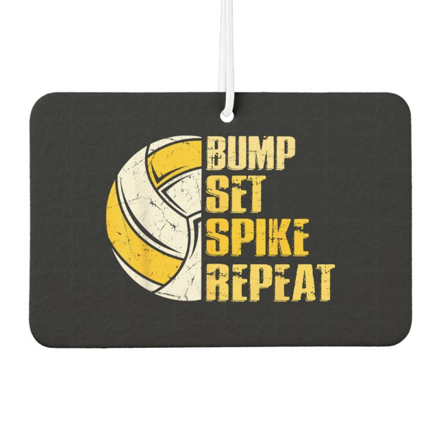 Bump Set Spike Repeat Volleyball Funny Car Air Freshener (Front)