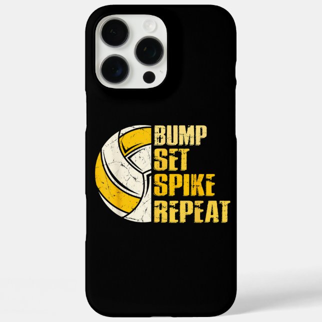 Bump Set Spike Repeat Volleyball Funny Case-Mate iPhone Case (Back)