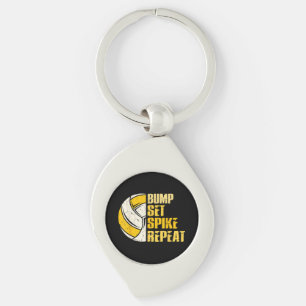 Bump Set Spike Repeat Volleyball Funny Key Ring