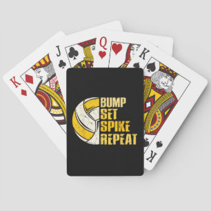 Bump Set Spike Repeat Volleyball Funny Playing Cards