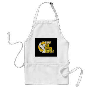 Bump Set Spike Repeat Volleyball Funny Standard Apron
