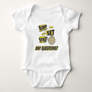 Bump Set Spike Volleyball Baby Bodysuit