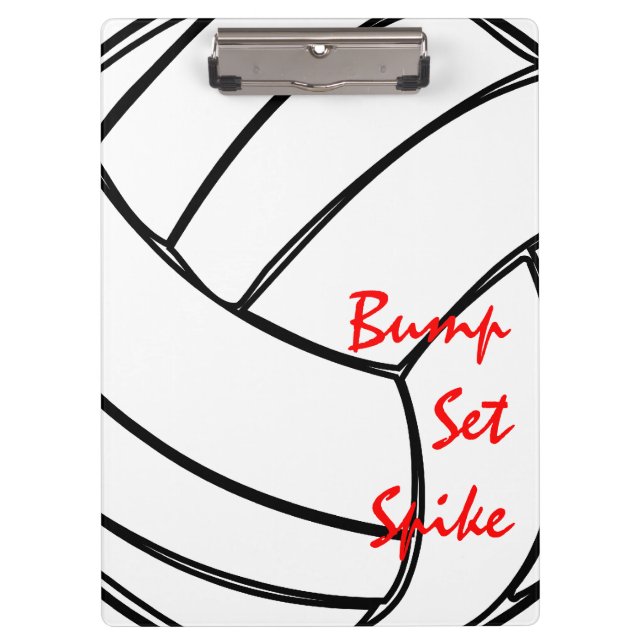 Bump Set Spike Volleyball Cell Pattern Clipboard (Front)