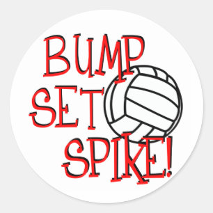 Bump, Set, Spike! Volleyball Classic Round Sticker