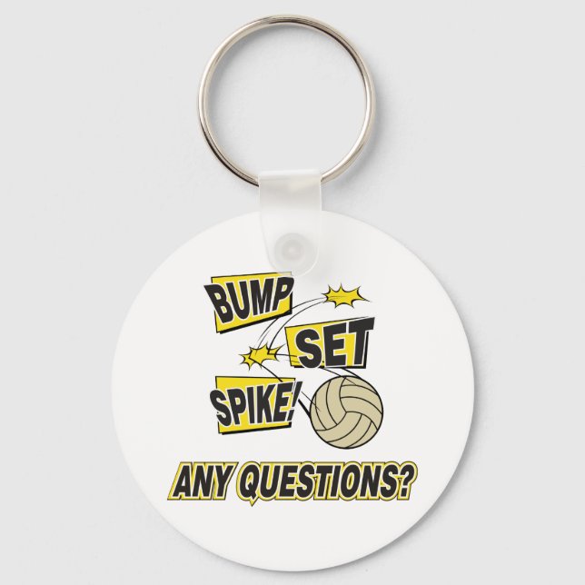 Bump Set Spike Volleyball Gift Key Ring (Front)