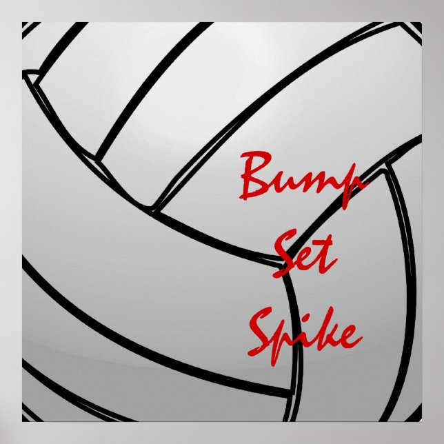 Bump Set Spike Volleyball Mantra Poster (Front)