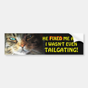 Bumper Cat: Gets Fixed Meme Bumper Sticker