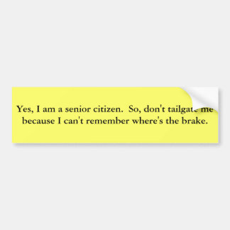 Bumper for Senior Citizens Sticker