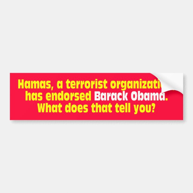 BUMPER_NOBAMA_107 BUMPER STICKER (Front)