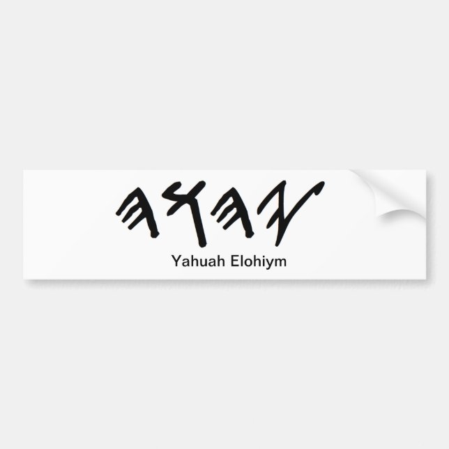 Bumper Stick Paleo Hebrew Father Yahuah Sticker (Front)