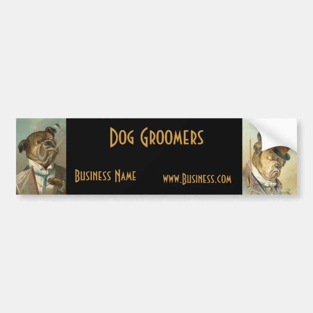 Bumper Sticker Business Vintage Dog Groomers (Front)