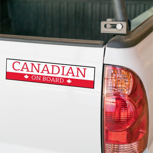 Bumper Sticker - Canadian On Board (On Truck)
