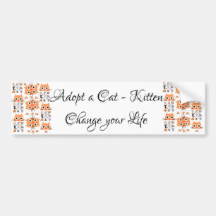 Bumper Sticker Cat Kitten Adopt